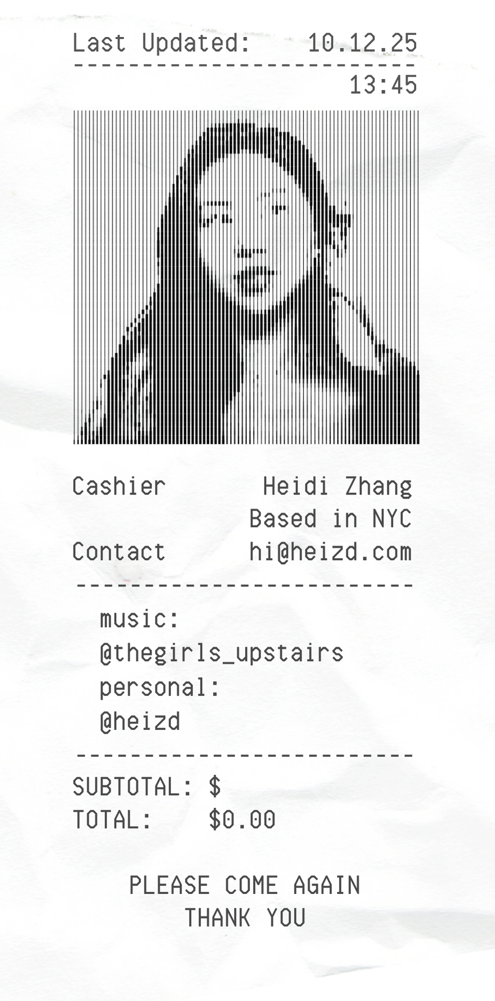 Heidi receipt